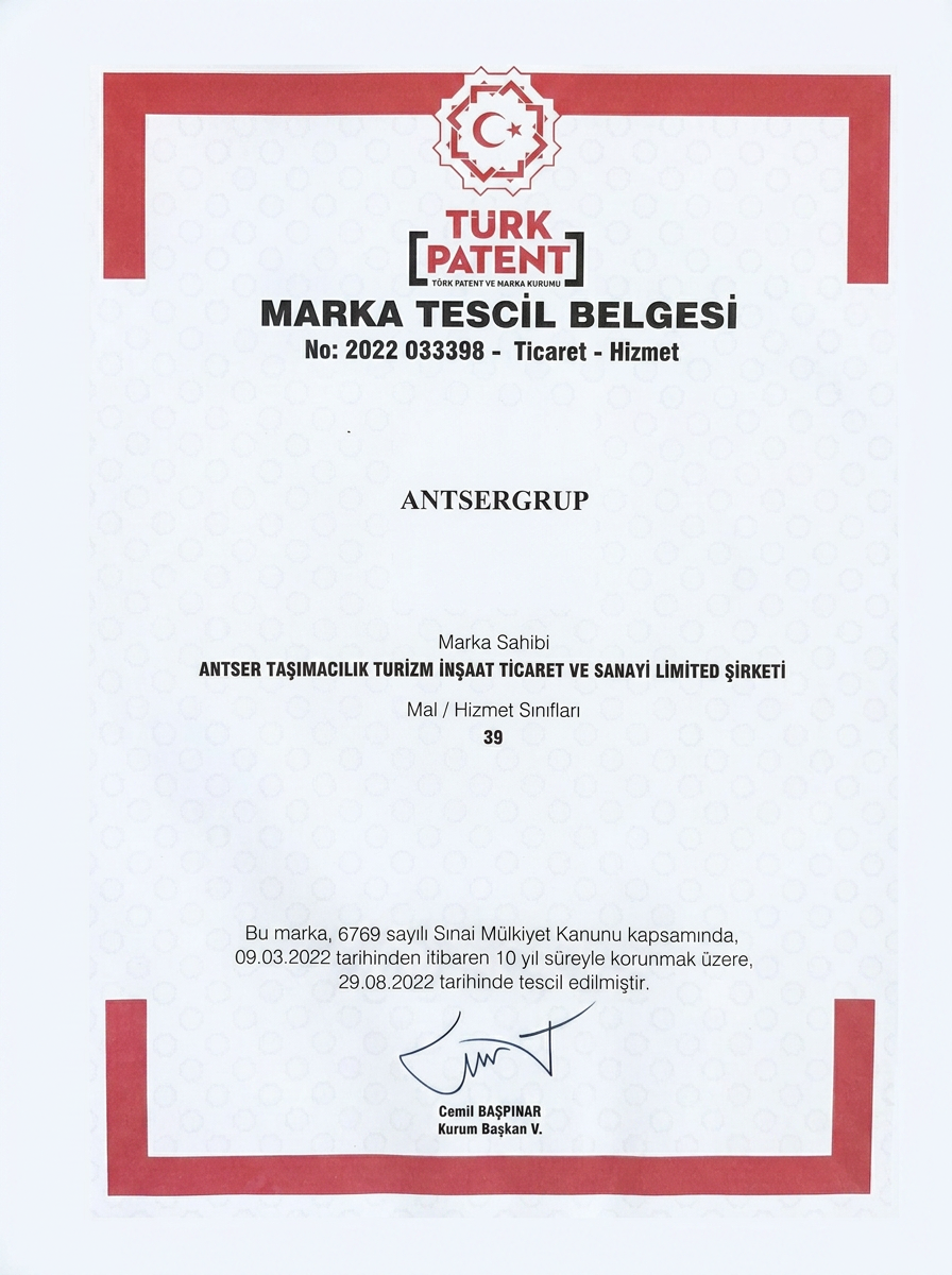 ANTSERGRUP – Marka Tescil Belgesi (Türk Patent)